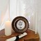 Small Vintage 3×3 Round Picture Frame Antique Ornate Mini Photo Frame Table Top Display and Wall Hanging with High Definition Glass Front for Home Decor, Old-Fahioned Photo Gallery, Retro Art, Bronze Gold